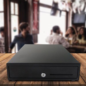 apg Genesis 1313 Cash Drawer - 4 Bill - 4 Coin - 1 Media Slot - 4 Lock Position - Printer Driven - Plastic - Black - 99.8 