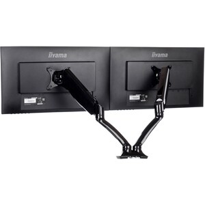 iiyama DS3002C-B1 Desk Mount for Monitor - Black - 2 Display(s) Supported - 68.6 cm (27") Screen Support - 5 kg Load Capac