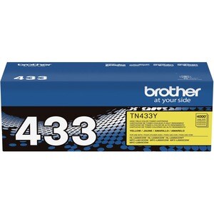 Brother TN433Y Original High Yield Laser Toner Cartridge - Yellow - 1 Each - 4000 Pages