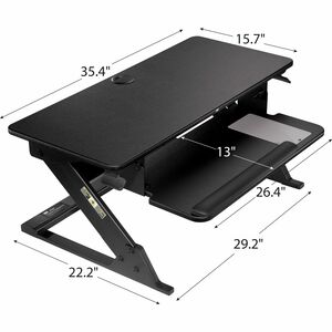 3M Precision Standing Desk - Holds up to 35 lb Load Capacity - 29.2 in x 22.2 in Footprint, Fits 24 in Deep Desk - Medium 