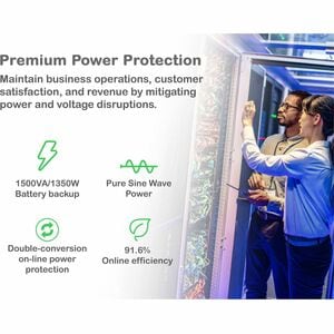 APC Smart-UPS On-Line, 1500VA, Rackmount 2U, 120V, 6x 5-15R NEMA outlets, Network Card, Extended runtime, W/ rail kit - 2U