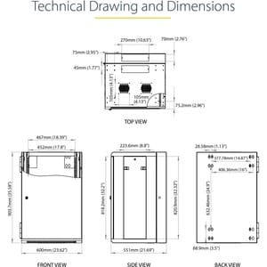 StarTech.com 18U 19"" Wall Mount Network Cabinet - 16"" Deep Hinged Locking Flexible IT Data Equipment Rack Vented Switch 