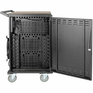 Tripp Lite by Eaton Multi-Device Charging Cart, 36 AC Outlets, Chromebooks and Laptops, 230V, Schuko Black - 4 Casters - S