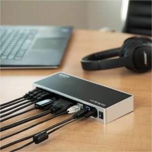 StarTech.com Station d'accueil USB 3.0 double affichage pour PC portable - Réplicateur de port - USB 3.0, GbE, HDMI et DVI