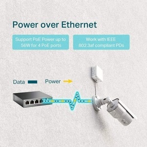 TP-Link TL-SF1005P - 5-Port Fast Ethernet PoE Switch - Limited Lifetime Protection - 4 PoE+ Ports @67W - Desktop - Plug & 