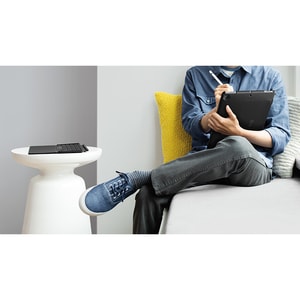 Logitech Slim Combo Keyboard/Cover Case for 26.7 cm (10.5") Apple iPad Pro Tablet - Black - Spill Resistant - Plastic, Fab