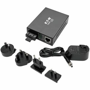 Eaton Tripp Lite Series Gigabit Multimode Fiber to Ethernet Media Converter, 10/100/1000 SC, International Power Supply, 8