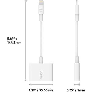 BELKIN 3.5 MM AUDIO + CHARGE ROCKSTAR WHITE