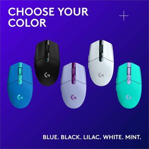 Logitech G305 LIGHTSPEED Wireless Gaming Mouse, HERO Sensor, 12,000 DPI, 6 Programmable Buttons, White - Optical - Wireles