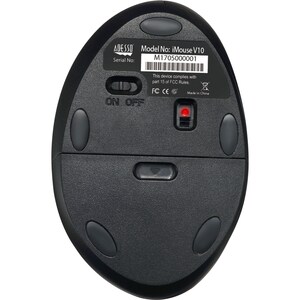 Adesso iMouse V10 - Wireless Vertical Ergonomic Mini Mouse - Optical - Wireless - Radio Frequency - 2.40 GHz - Black - USB
