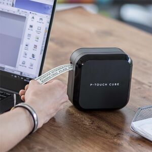 P-touch Cube Plus PT-P710BT Thermal Transfer Printer - Monochrome - Label Print - USB - USB Host - Serial - Bluetooth - Ba