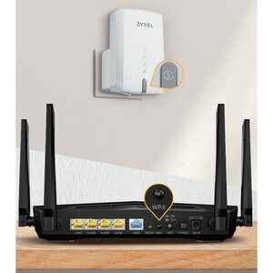 ZYXEL WRE6602 IEEE 802.11ac 1.17 Gbit/s Wireless Range Extender - 5 GHz, 2.40 GHz - MIMO Technology - 1 x Network (RJ-45) 