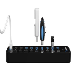 Sabrent 7 USB 3.0 Port + 3 Smart Charging Ports Hub - USB 3.0 - External - 7 USB Port(s) - 7 USB 3.0 Port(s) - Linux, Mac,