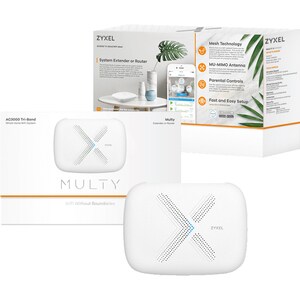 ZYXEL Multy X WSQ50 Wi-Fi 5 IEEE 802.11ac Ethernet Wireless Router - 2.40 GHz ISM Band - 5 GHz UNII Band(9 x Internal) - 3