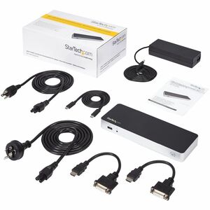 StarTech.com USB Type C Docking Station for Notebook - 60 W - Black - 2 Displays Supported - 4K - 1920 x 1200, 4096 x 2160