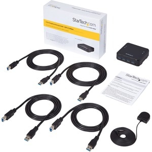 StarTech.com HBS304A24A, 5 Gbit/s, Mikro-USB Typ-B, Schwarz, Kunststoff, CE, FCC, REACH, 0 - 40 °C