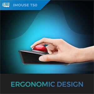 Adesso iMouse T50 Wireless Programmable Ergonomic Trackball Mouse - Optical - Wireless - 30 ft - Radio Frequency - 2.40 GH