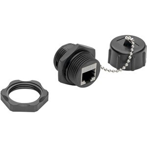 Eaton Tripp Lite Series RJ45 Bulkhead Coupler for Cat5/Cat6, Female to Female, Shielded, Industrial, Dust Cap - IP68, TAA 