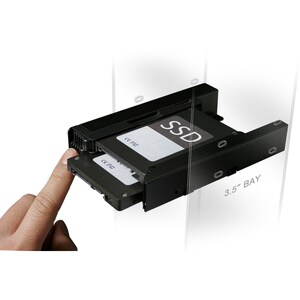 Icy Dock EZ-FIT PRO MB082SP-1 Drive Bay Adapter for 3.5" Internal - Black - 2 x HDD Supported - 2 x SSD Supported - 2 x To