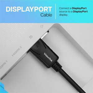 VisionTek DisplayPort to DisplayPort 2M Cable (M/M) - 6.6 ft (2 m) DisplayPort A/V Cable for Audio/Video Device, Monitor, 