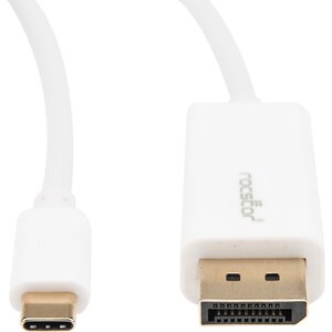 Rocstor Premium 6ft / 2m USB Type C to DisplayPort Cable - USB C to DP Cable - 4K 60Hz - White - DisplayPort/USB for Video