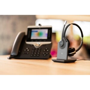 Cuffie Cisco 562 Wireless Over-the-head Stereo - Nero/Argento - Binaural - Supra-aural - 9144 cm - DECT 6.0 - 90 Ohm - 50 
