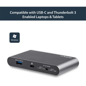 StarTech.com USB 3.0 Typ C Docking Station für Notebook/Monitor - 100 W - 4 x USB-Anschlüsse - 1 x USB 2.0 - 2 x USB 3.0 -