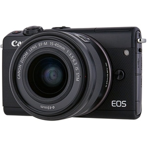 Canon EOS M100 24.2 Megapixel Mirrorless Camera with Lens - 15 mm - 45 mm - Black - Autofocus - 7.6 cm (3") Touchscreen LC