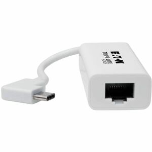 Eaton Tripp Lite Series USB-C to Gigabit Network Adapter with Right Angle USB-C, Thunderbolt 3 Compatibility - White - Thu