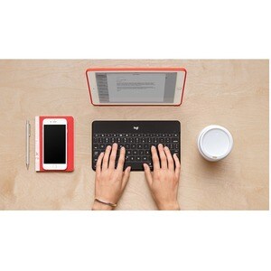 Logitech Keys-To-Go Keyboard - Wireless Connectivity - Black - Scissors Keyswitch - Bluetooth - Home, App Switch, Search, 