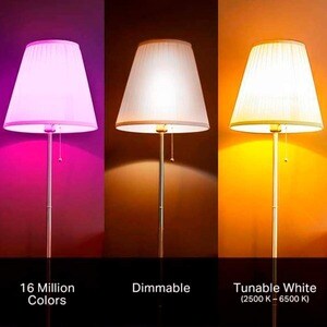 Kasa Smart KL130 LED Light Bulb - 10.50 W - 800 lm - A19 Size - Multicolor Light Color - E26 Base - 25000 Hour - 2500°K, 9