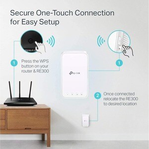 TP-Link Deco RE300 Dual Band IEEE 802.11ac 1.17 Gbit/s Wireless Range Extender - 2.40 GHz, 5 GHz - 2 x Internal Antenna(s)