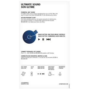 Ultimate Ears MEGABOOM 3 Tragbar Bluetooth Lautsprechersystem - Mond - 60 Hz bis 20 kHz Frequenzgang - 360° Circle Sound, 