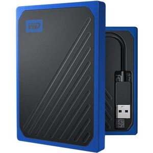 WD My Passport Go WDBMCG0010BBT-WESN 1 TB Portable Solid State Drive - External - Black, Cobalt - USB 3.0 - 3 Year Warranty