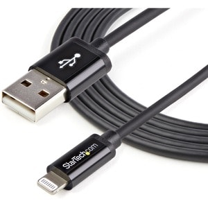 StarTech.com Cable 2m Lightning 8 Pin a USB A 2.0 para Apple iPod iPhone iPad - Negro - Cable for iPod, iPad, iPhone, Comp