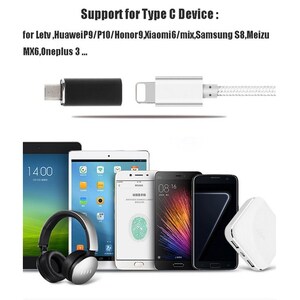 4XEM USB-C MALE TO 8 PIN FEMALE - 1 x USB Type C Male - 1 x 8-pin Lightning Proprietary Connector Female - Black