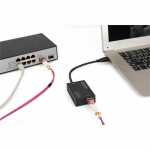 Digitus Gigabit Ethernet-Adapter für Computer, Notebook - 1000Base-SX/LX - SFP (Mini-GBIC) - Tragbar - USB 3.0 - Realtek R