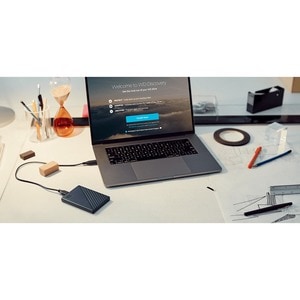 WD My Passport for Mac WDBA2F0050BBL 5 TB Portable Hard Drive - External - Midnight Blue - USB 3.2 - 256-bit Encryption St