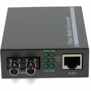 AddOn Transceiver/Media Converter - 2 Port(s) - 1 x Network (RJ-45) - 1 x ST - Optical Fiber, Twisted Pair - Multi-mode - 