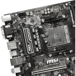 MSI B450M PRO-VDH MAX Desktop Motherboard - AMD B450 Chipset - Socket AM4 - Micro ATX - 64 GB DDR4 SDRAM Maximum RAM - DIM