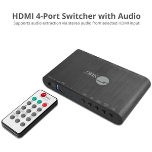 SIIG 4x1 HDMI Seamless Quad-Split Multi-Viewer Switcher - HDMI Quad Switcher - Full HD 1080p -1920x1080 60Hz - HDCP 1.4 - 