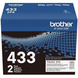 Brother TN-433 Original High Yield Laser Toner Cartridge - Twin-pack - Black - 2 / Box - 4500 Pages Black (Per Cartridge)