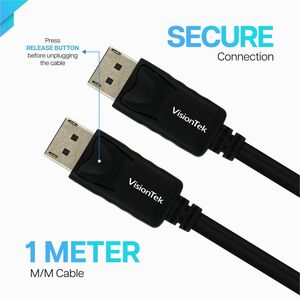 VisionTek DisplayPort to DisplayPort 1.4 1 Meter Cable - DisplayPort to DisplayPort Cable DisplayPort 1.4 Cable with 8K 60