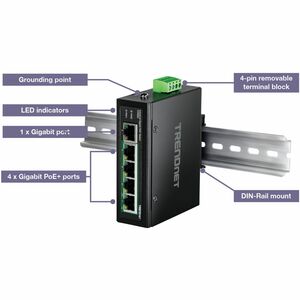 Commutateur Ethernet TRENDnet TI-PG50 5 Ports - Gigabit Ethernet - 10/100/1000Base-T - Nouveau - Conforme aux normes TAA -