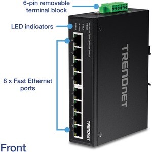 Commutateur Ethernet TRENDnet TI-E80 8 Ports - Fast Ethernet - 100Base-X - Nouveau - Conforme aux normes TAA - 2 Couche su