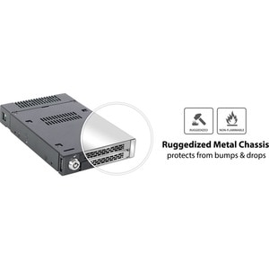 Icy Dock MB833M2K-B Drive Enclosure for 3.5" M.2, PCI Express NVMe - Mini-SAS HD Host Interface Internal - Black - Hot Swa