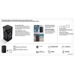 Ultimate Ears HYPERBOOM Portable Bluetooth Speaker System - Black - 45 Hz to 20 kHz - Battery Rechargeable