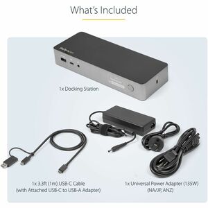 StarTech.com Universal Laptop Docking Station, Hybrid USB-C & USB-A Dock, Dual 4K DP & HDMI, 60W PD, Mac / Windows / Chrom