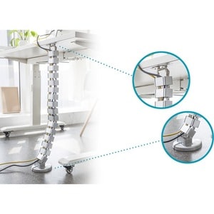 Digitus Kabelführung - Silber - 1 Pack Paket - Kabelführung - 1,3 m Länge - ABS-Kunststoff, Metall