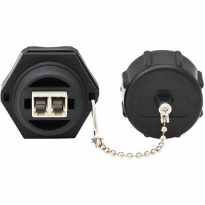 Eaton Tripp Lite Series Rigid Industrial IP68 Duplex Multimode Fiber Coupler (LC/LC) with Dust Cap, 10G Ethernet, TAA - 2 